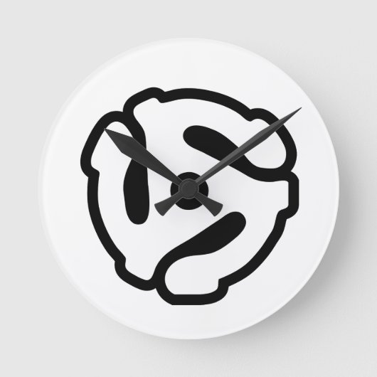 7インチ45 rpmビニルアダプタ挿入スピンドルスパイダー ラウンド壁時計 (正面)