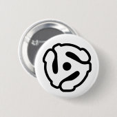 7インチ45 rpmビニルアダプタ挿入スピンドルスパイダー 缶バッジ (正面&裏面)