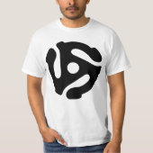 7インチ45 rpmビニールアダプタにスピンドルクモを挿入 tシャツ (正面)