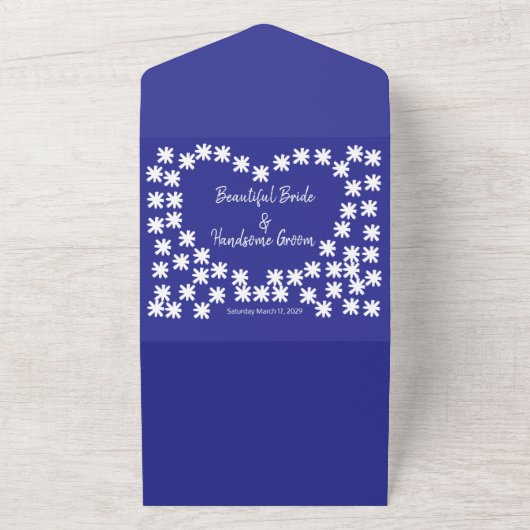 7エレガントモダン月の第4結婚日 オールインワン招待状 (外側)