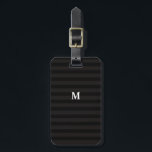 7オプションモダンモノグラム黒ストライプ文字 ラゲッジタグ<br><div class="desc">この黒と灰色の荷物タグで素敵なストライプあなたの荷物を持つ。</div>