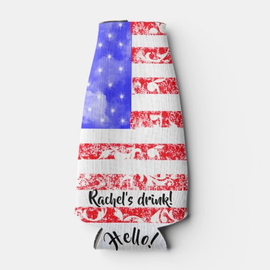 7ガーリー月4日の国旗 ボトルクーラー (正面)