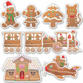 7クリスマスジンジャーブレッドCookieの漫画 シール