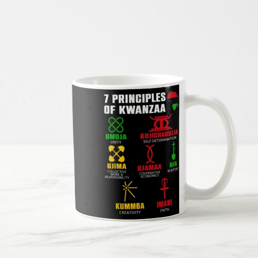 7クワンザお祝いパンアフリカンボの原則 コーヒーマグカップ (右)
