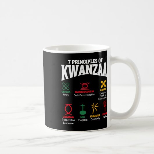 7クワンザアフリカ系アメリカ人プライド人の原則 コーヒーマグカップ (右)