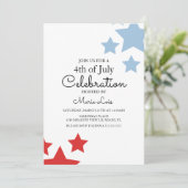7シンプル月の愛国的な4thスターのストライプイベント 招待状 (スタンド正面)