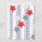 7シンプル月の愛国的な4thスターのストライプイベント 招待状 (裏面)