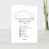 7シンプル月企業の米国国旗のミニマリスト4 箔グリーティングカード (裏面)