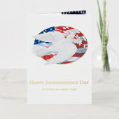 7シンプル月企業の米国国旗のミニマリスト4 箔グリーティングカード (正面)