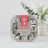 7スクエアフォトコラージュリースウッドホリデーカード シーズンカード (スタンド正面)