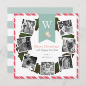 7スクエアフォトコラージュリースホリデーカード シーズンカード (正面/裏面)