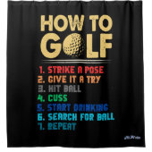 7ステッおもしろいプどのようにゴルフ シャワーカーテン (正面)