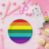 7ストライププライド旗 ペーパープレート (パーティー)