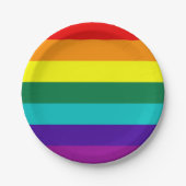 7ストライププライド旗 ペーパープレート (正面)