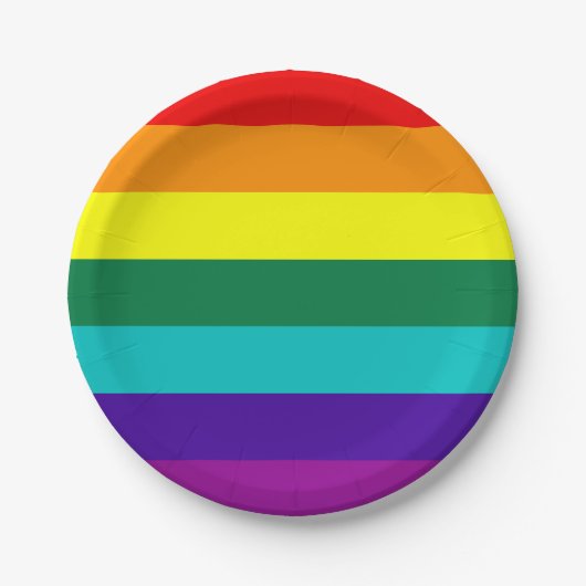 7ストライププライド旗 ペーパープレート (正面)