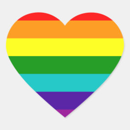 7ストライプレインボーゲイプライド国旗のステッカー ハートシール