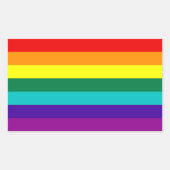 7ストライプレインボーゲイプライド国旗のステッカー 長方形シール (正面)