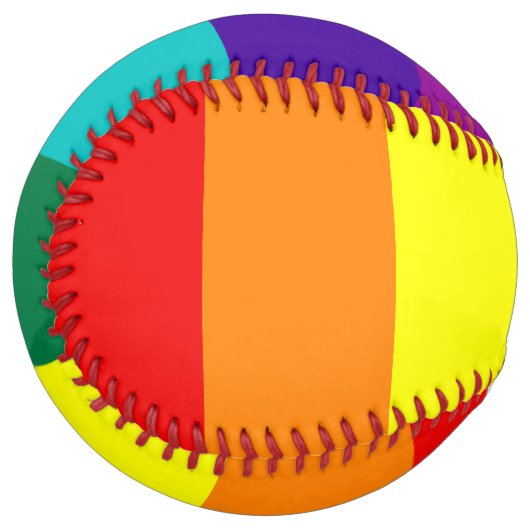 7ストライプレインボーゲイプライド国旗 ソフトボール (正面左)