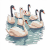 7スワンAスイミングカットアウトステンシルスタイル1 シール (正面)