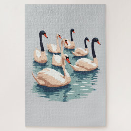 7スワンAスイミングカットアウトステンシルスタイル1 ジグソーパズル