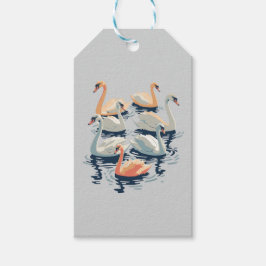 7スワンAスイミングカットアウトステンシルスタイル2 ギフトタグ