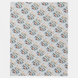 7スワンAスイミングカットアウトステンシルスタイル2 フリースブランケット