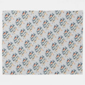 7スワンAスイミングカットアウトステンシルスタイル2 フリースブランケット (正面(横))