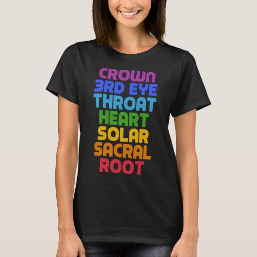 7チャクラことわざクールヨガ引用文 Tシャツ (正面)