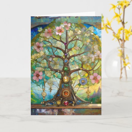 7チャクラの花の木 カード (黄色い花)