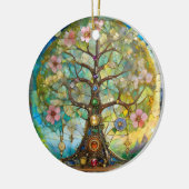 7チャクラの花の木 セラミックオーナメント (左)