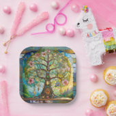 7チャクラの花の木 ペーパープレート (パーティー)