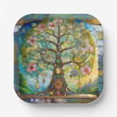 7チャクラの花の木 ペーパープレート (正面)