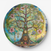 7チャクラの花の木 ペーパープレート (正面)