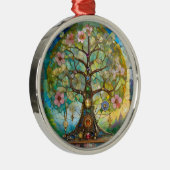7チャクラの花の木 メタルオーナメント (右)