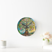 7チャクラの花の木 ラウンド壁時計 (ホーム)