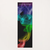 7チャクラマントラクールインボーはっきりしたブラック ヨガマット (裏面)