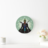 7チャクラヨガポジションデザインウォールクロック ラウンド壁時計 (ホーム)