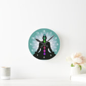 7チャクラヨガポジションデザインウォールクロック ラウンド壁時計 (ホーム)