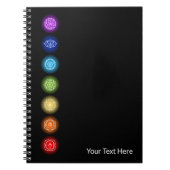 7チャクラ記号 | ブラック ノートブック (正面)