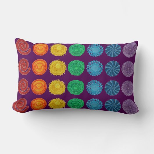 7チャクラ#1の治療のアートワーク ランバークッション (正面)