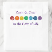 7チャクラ#1レインボーカラー 長方形シール (バッグ)