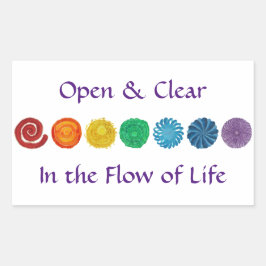 7チャクラ#1レインボーカラー 長方形シール