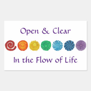 7チャクラ#1レインボーカラー 長方形シール