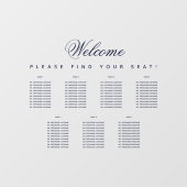 7テーブル透明シーティンググラフネイビーブルースクリプト ウィンドウサイン (シート)