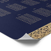 7テーブルNavy Blue結婚のシーティングチャート金ゴールドバラ ポスター (角)