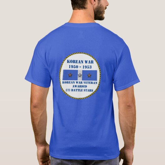 7バトルスターズ韓国戦争退役軍人 Tシャツ (裏面)