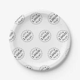 7パーソナライズされたインチラウンド紙プレート（ロゴパターン付） ペーパープレート