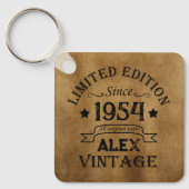 7パーソナライズされたヴィンテージ70歳の誕生日パーティー キーホルダー (正面)