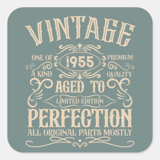 7パーソナライズされたヴィンテージ70歳の誕生日パーティー スクエアシール (正面)