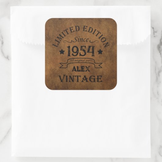 7パーソナライズされたヴィンテージ70歳の誕生日パーティー スクエアシール (バッグ)